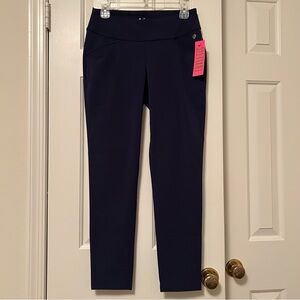 NWT Lilly Pulitzer Luxletic Corso Pants True Navy Athletic Golf Size 4 Womens